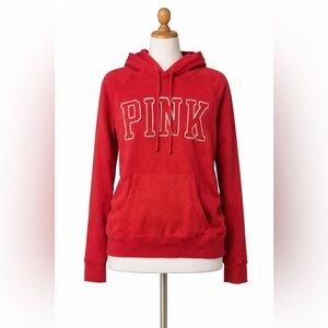 Victoria's Secret Red Hoodie with Pink Logo